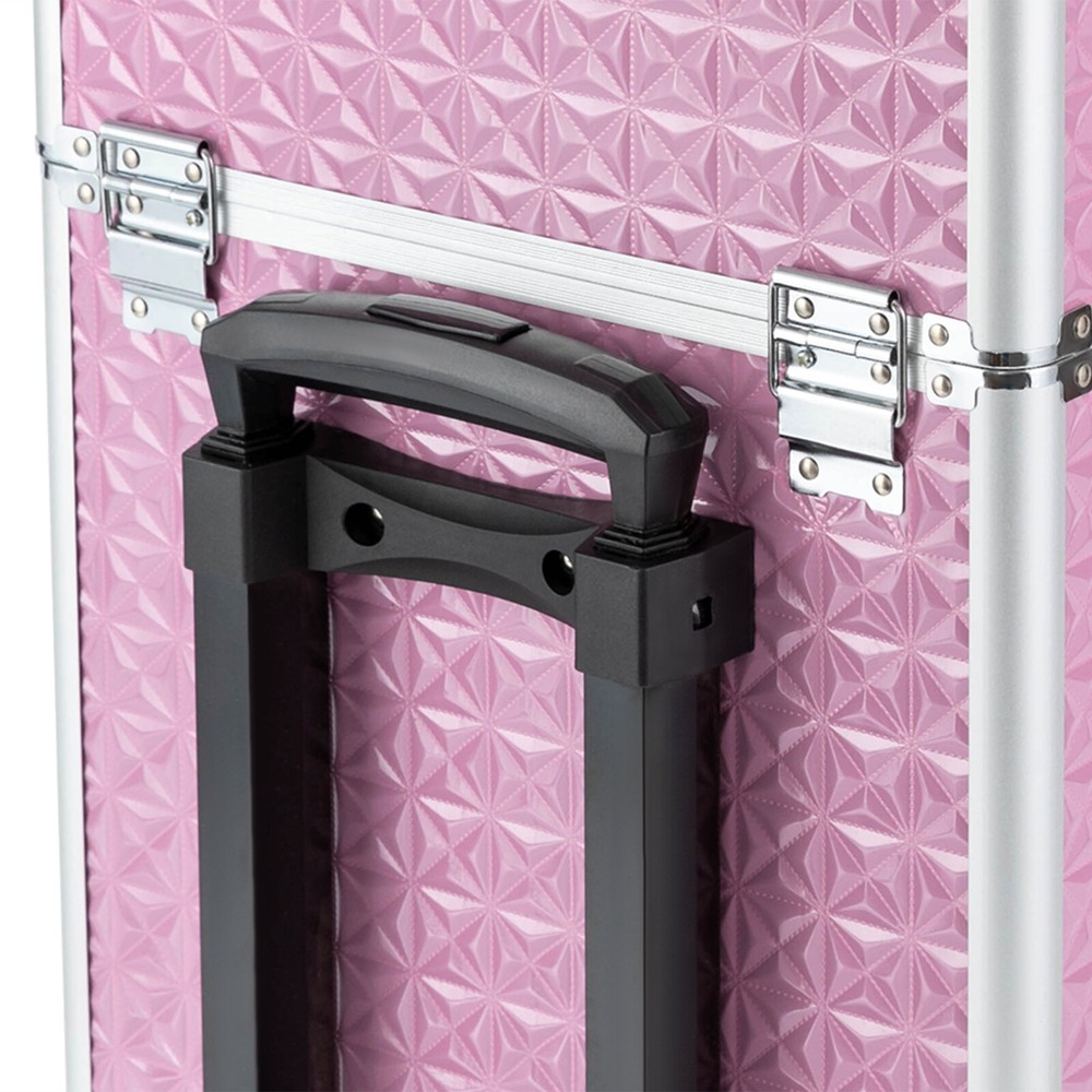 Rolling Makeup Train Case Cosmetic Trolley Makeup Storage Organizer Luggage Box