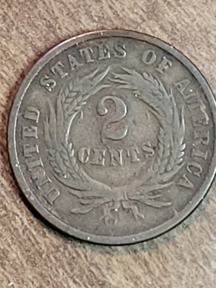 1865 Two 2 Cent Piece- Fancy 5 and 1867 3 cent piece