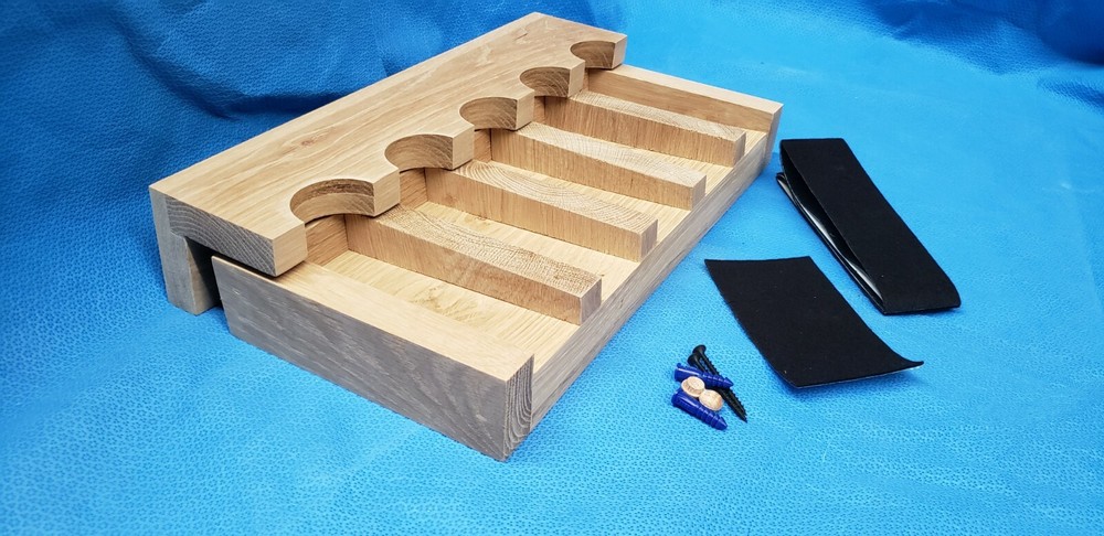 5 gun - Wood Closet Gun Rack with Floor Base - Solid Oak