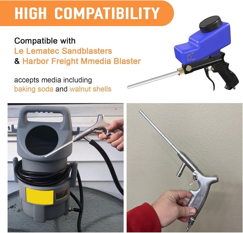 Precision Sand Blaster Extended Nozzle Kit for Le Lematec & Harbor Freight