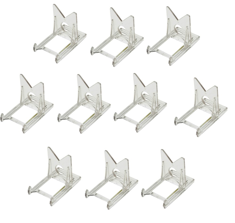 (10-Count) CSP 2-Piece Trading Card Stands - Dynamic Adjustable Display Stand