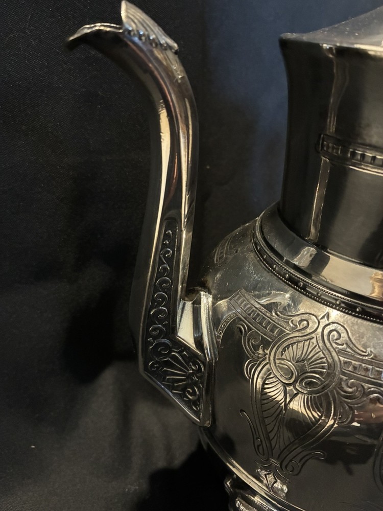 Antique Silver Plated Webster Teapot #5