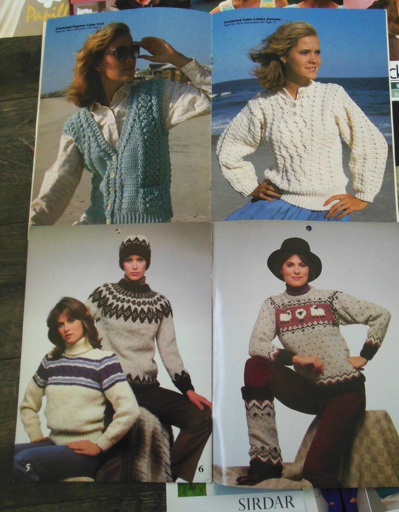 Knitting Patterns- Over 125 Designs Women's Sweaters, Leaflets & Single Patterns