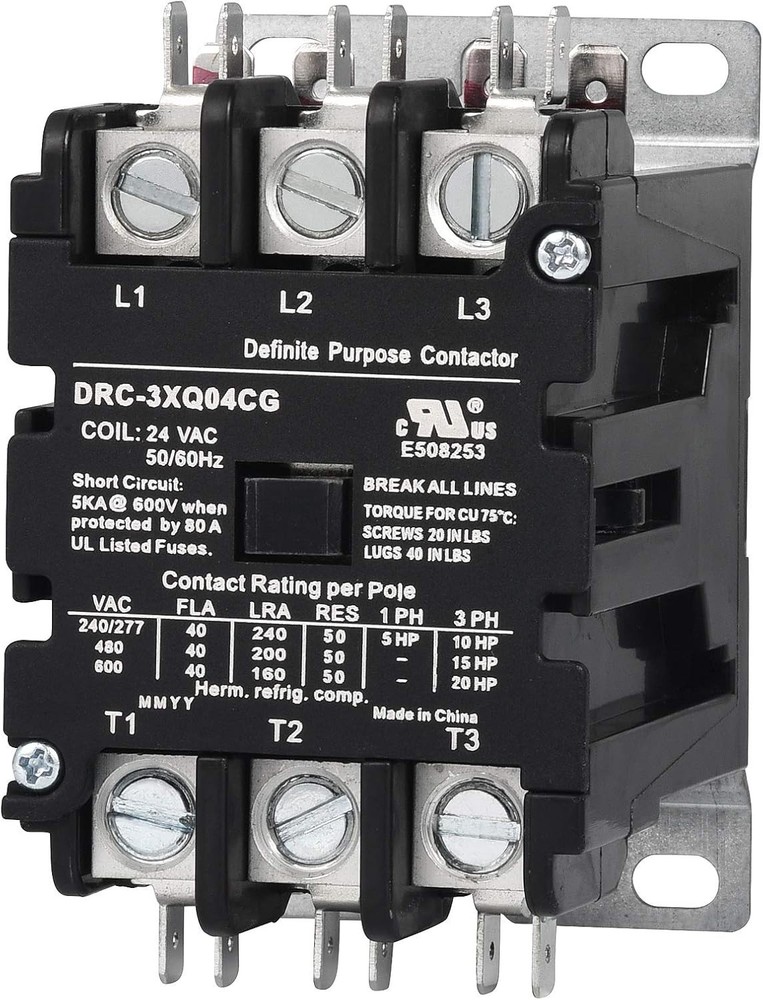 3 Pole 40A Contactor 24V Coil Bulk Molding
