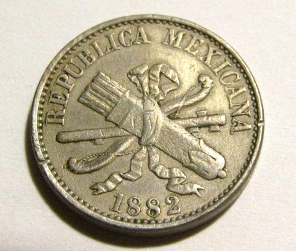 Mexico 1882 5 Centavos Old Coin