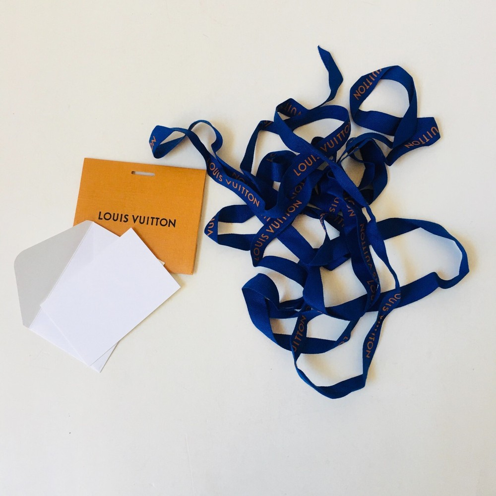 LOUIS VUITTON Authentic Empty Dust Bag, Gift Tag, Note Card, Envelope & Ribbon