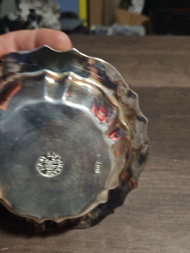 VINTAGE ITALY HMC AVON SILVERPLATE CANDY TRINKET DISH BOWL 6" ORNATE DESIGN