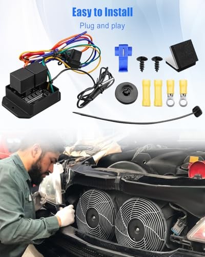 Digital Thermal Fan Controller Switch Kit, 12V-24V Adjustable Temperature