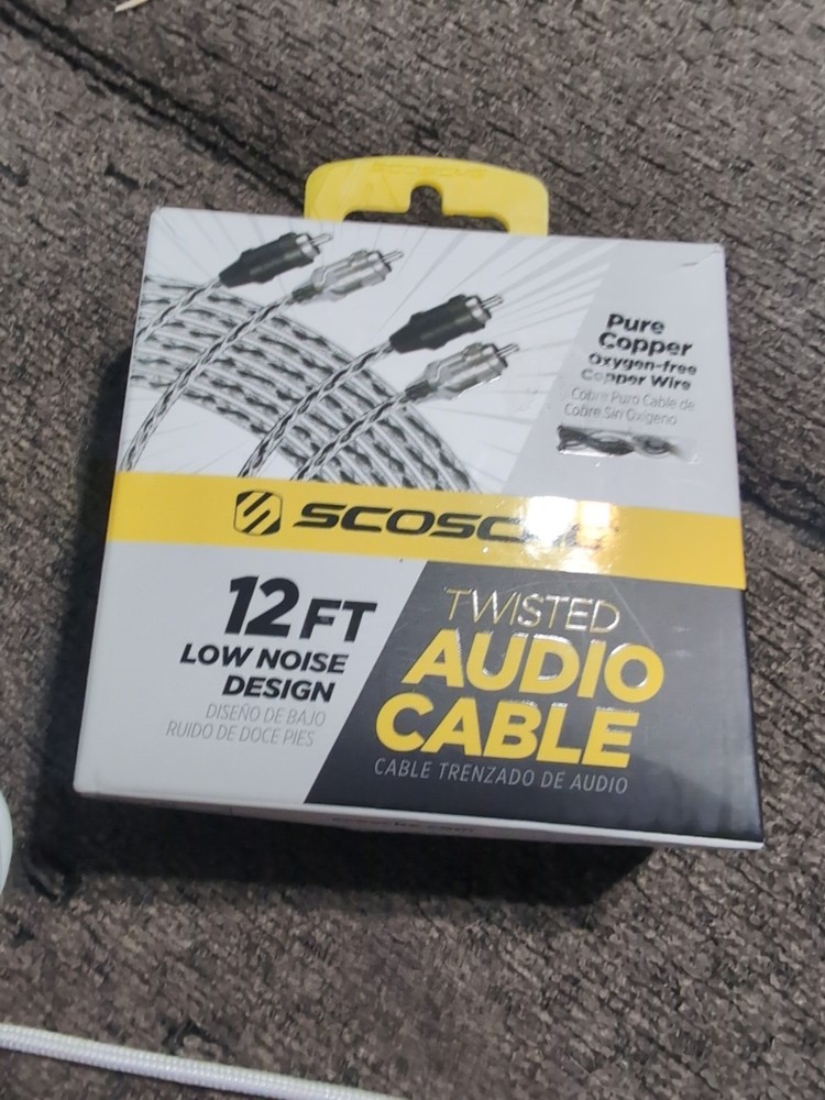 Scosche 12ft Twisted Audio Cable Pure Copper Low Noise Design