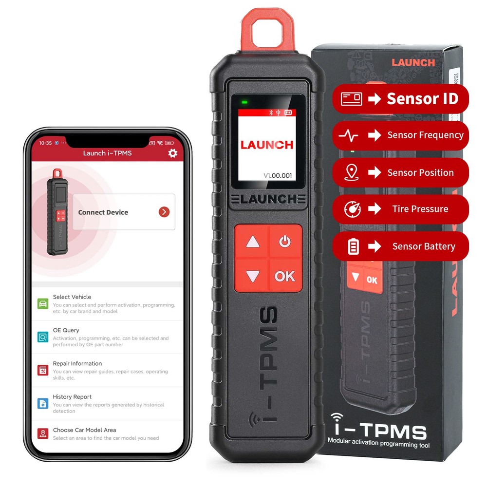 LAUNCH X431 i-TPMS TPMS Tire Pressure Sensor Activate/ Program/ Learn+4x Sensors