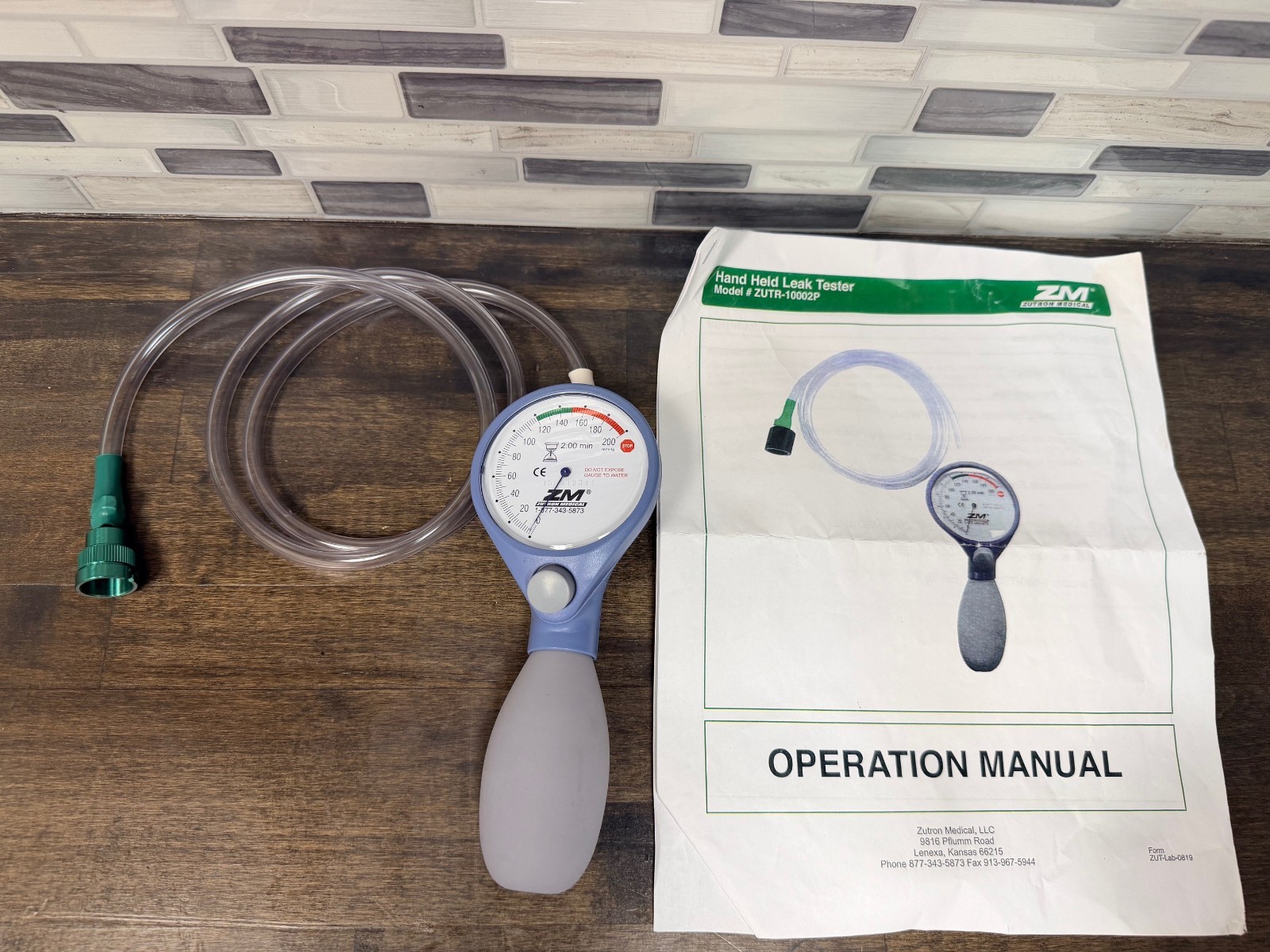 Zutron Medical Manual Leak Tester w/ Pentax Connector f/ Pentax Flexible Scopes