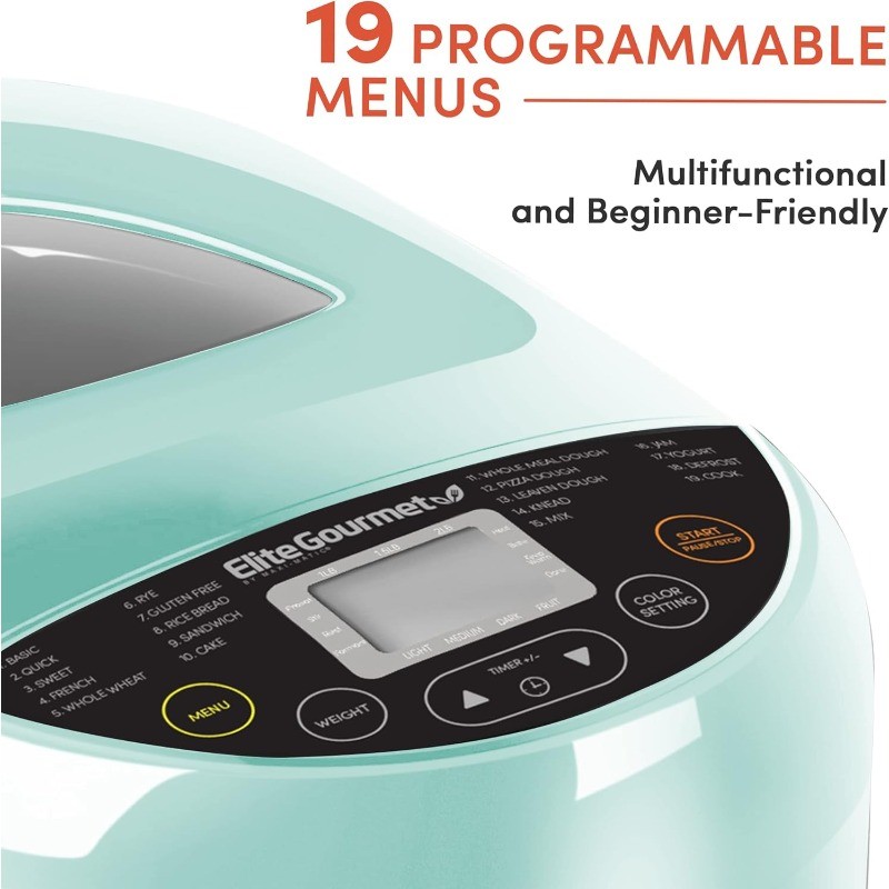 Gourmet EBM8103M Programmable Bread Maker Machine 3 Loaf Sizes,19 Menu Functions