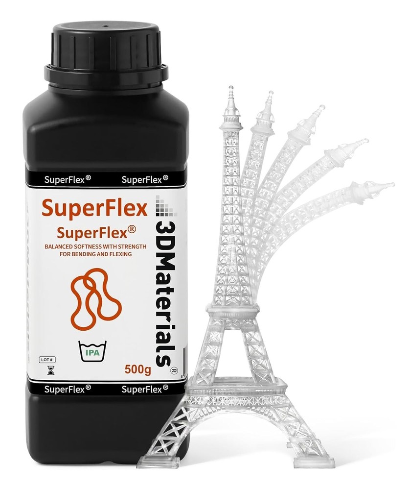 High-Performance Superflex 3D Resin - 80A Softness, Clear, Optimized for Speed