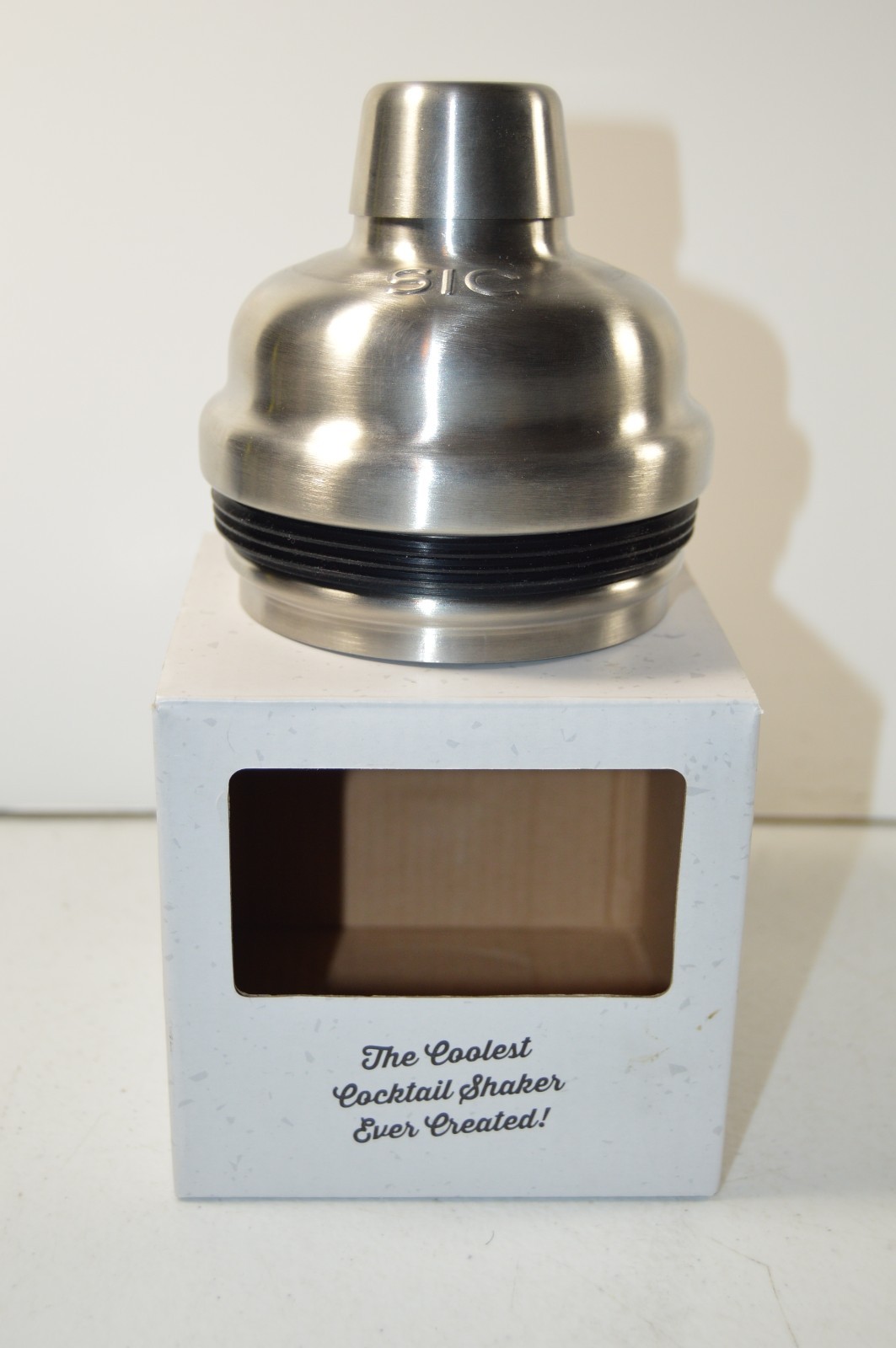SIC Stainless Cocktail Shaker Top with Strainer for 30 oz. SIC Cup, New Open Box