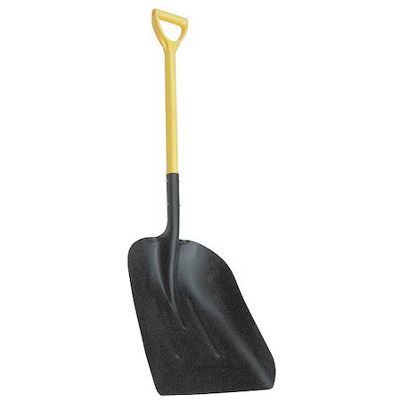 Westward 4Lvr3 No. 12 16 Ga Scoop Shovel, Steel Blade, 27 In L, Yellow,
