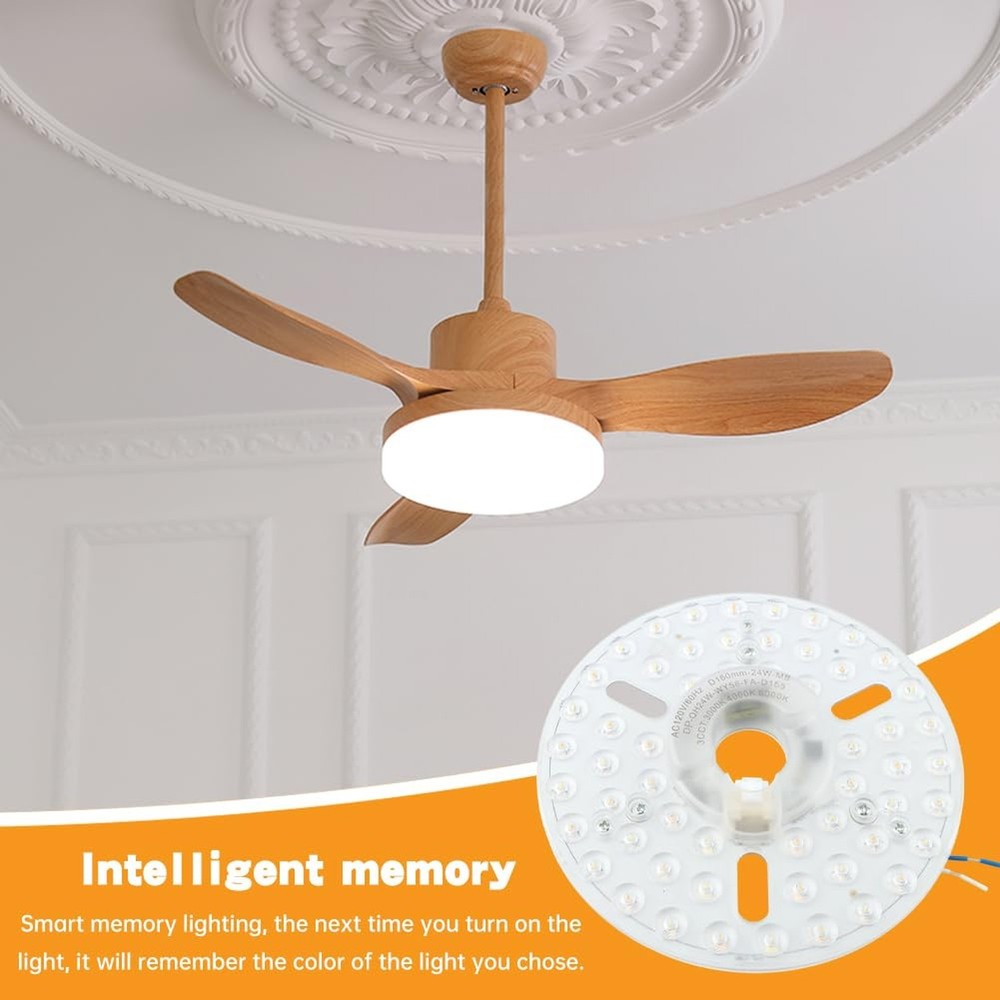 24w 6.2-Inch Ceiling Fan LED Light Replacement, Dimmable LED Retrofit Panel w...