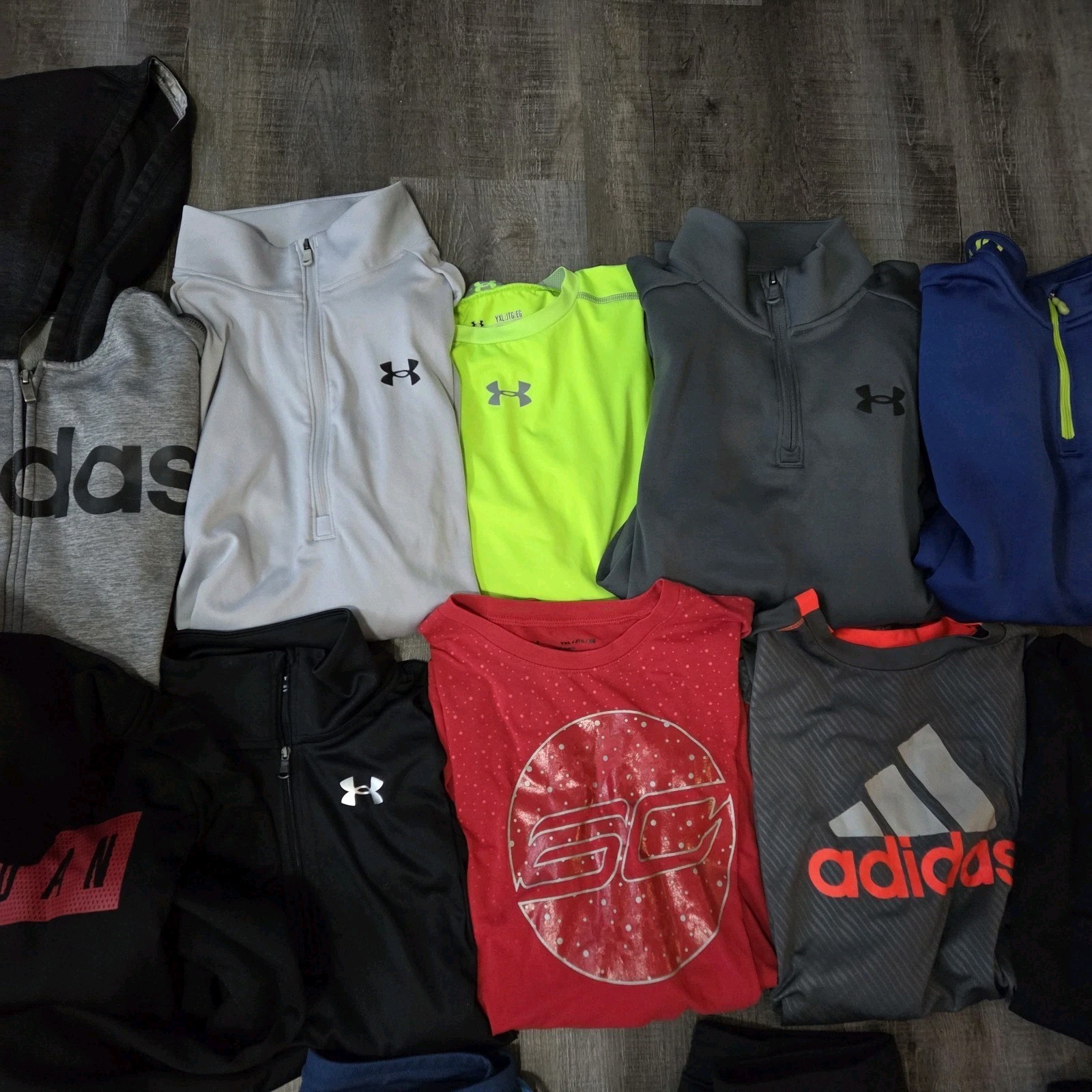 NIKE UNDER ARMOUR ADIDAS Boy's XL Athletic Lot Of Pants Long Slv Shirts 20 Pc