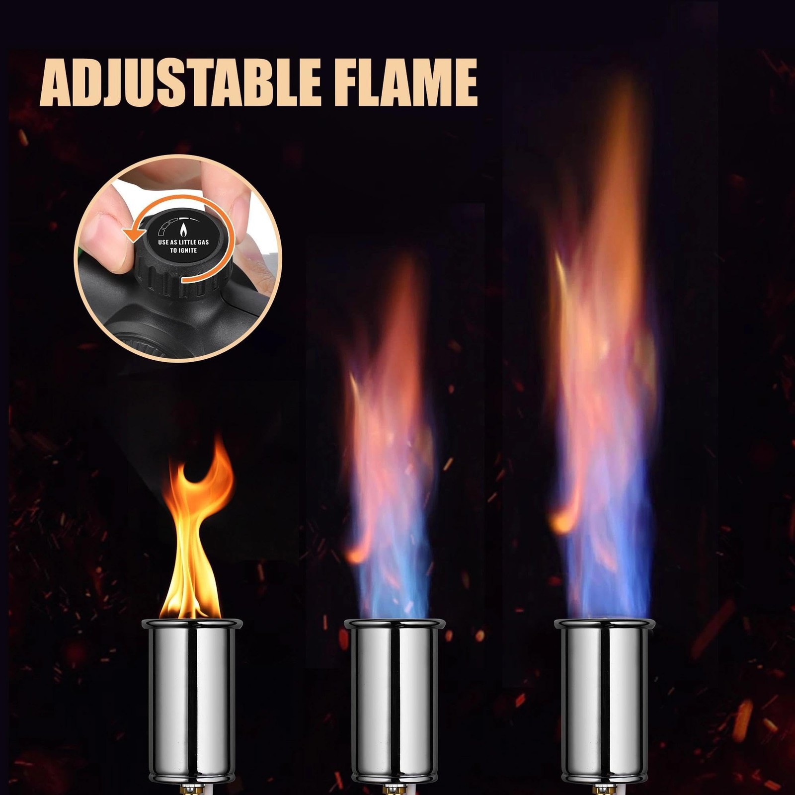 Powerful Propane Torch, Blow Torch with Adjustable Flame, Flamethrower Kitchen