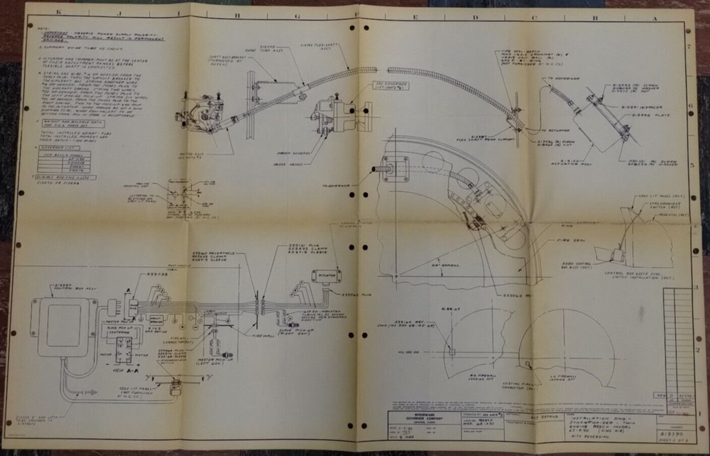 2-Woodward Synchronizer-Twin Engine Beech Model 65-A90 Installation Drawings