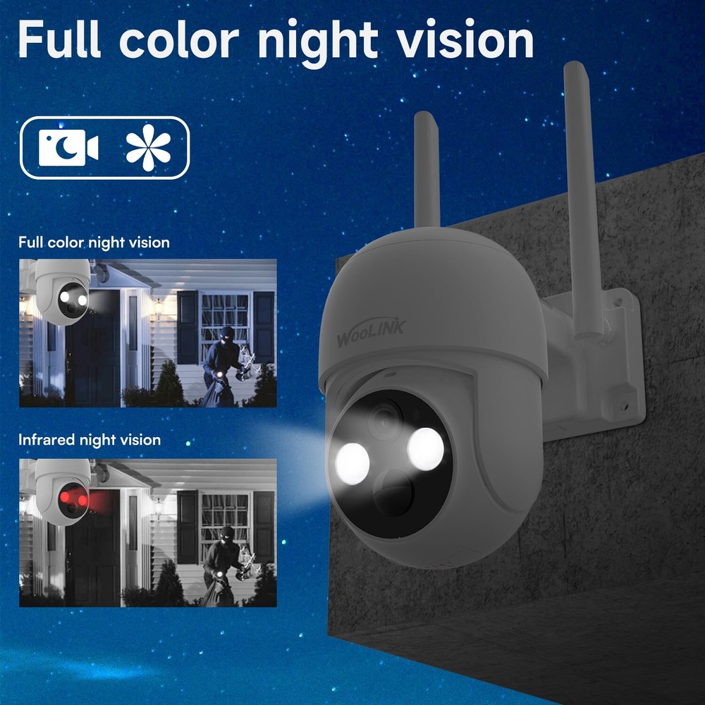 4MP Wireless Solar Battery Camera Pan/Tilt Rotate WiFi Security Camera System 4P
