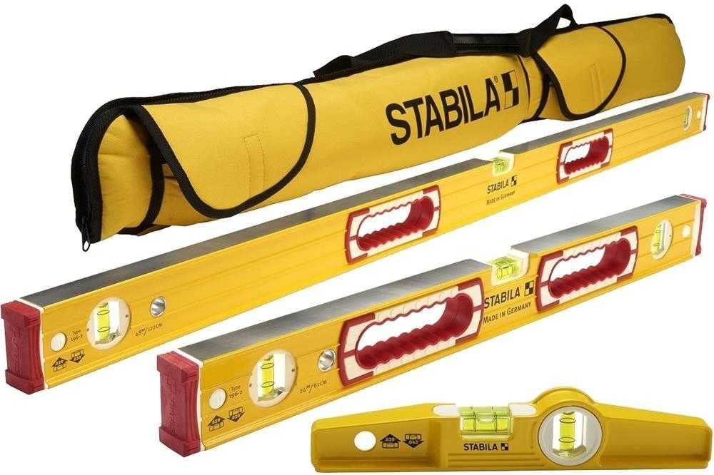 STABILA 48375 Classic 196 3 Level Set Includes 48"/24"/25010 Torpedo & Case