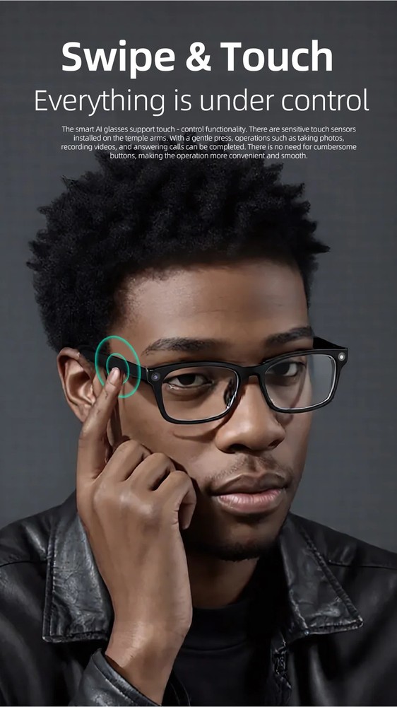 E02 Smart Glasses Camera Image Stabilization Real-time Translation for Calls