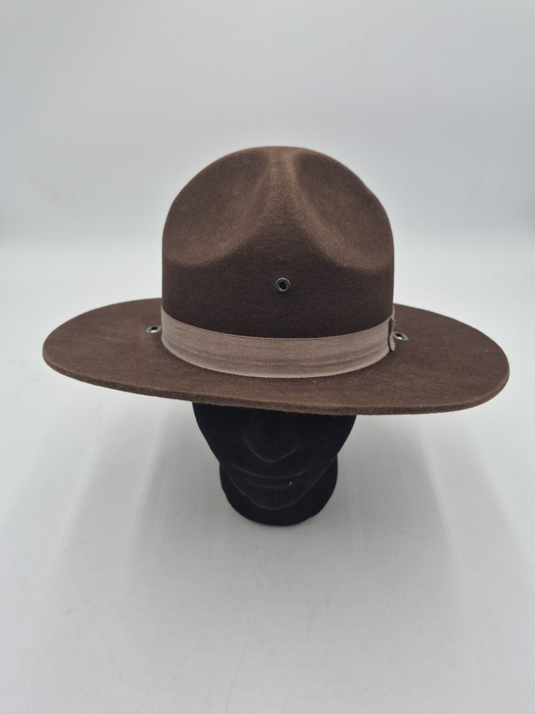 US Army Drill Instructor Sergeant Felt Brown Sz. 7 Stratton Smokey Bear Hat