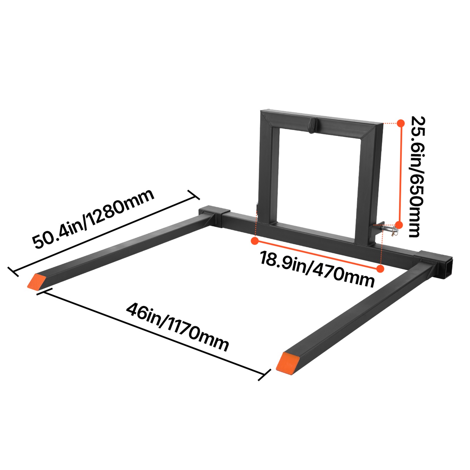 Uimoso 3-Point Hitch Pallet Fork 1500 lbs, 50" Forks for Category 1 Tractors