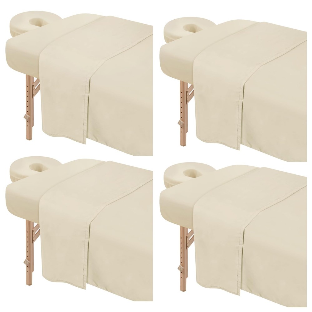 4 Sets Premium Microfiber Massage Table Sheets Set 3 Piece Set Includes Massa...