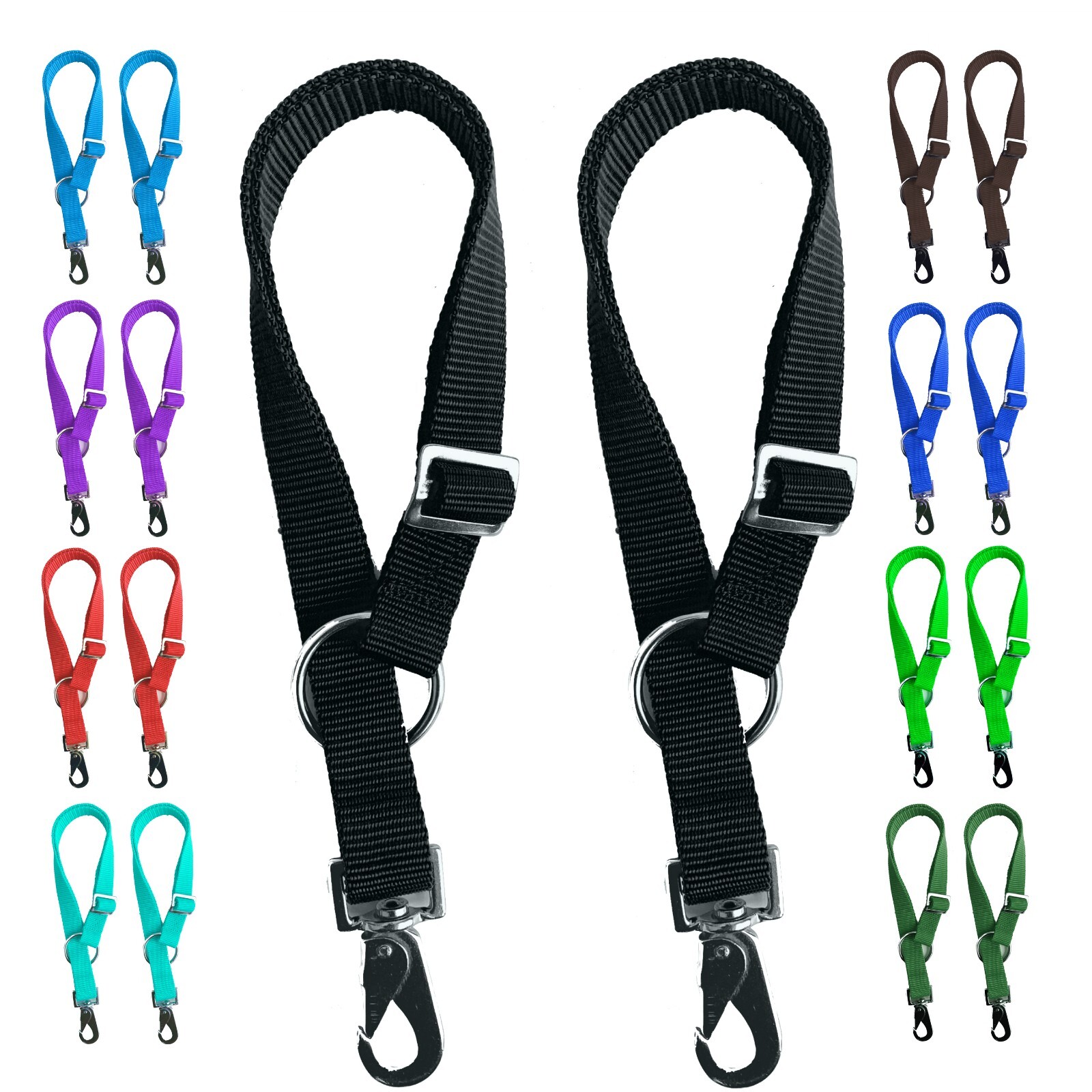 Majestic Ally Pack of 2 Horse Water Bucket Strap Hangers - Adjustable 18” to 30”