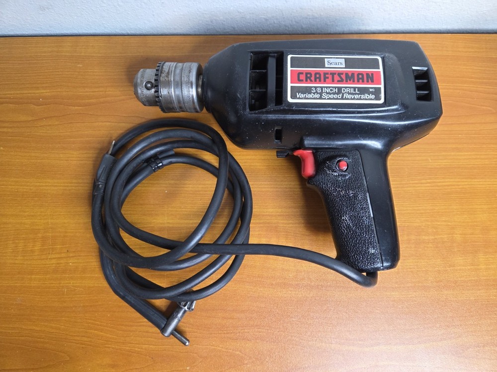 Sears Craftsman USA Made 3/8 in Drill Reverse Variable Speed Electric Drill