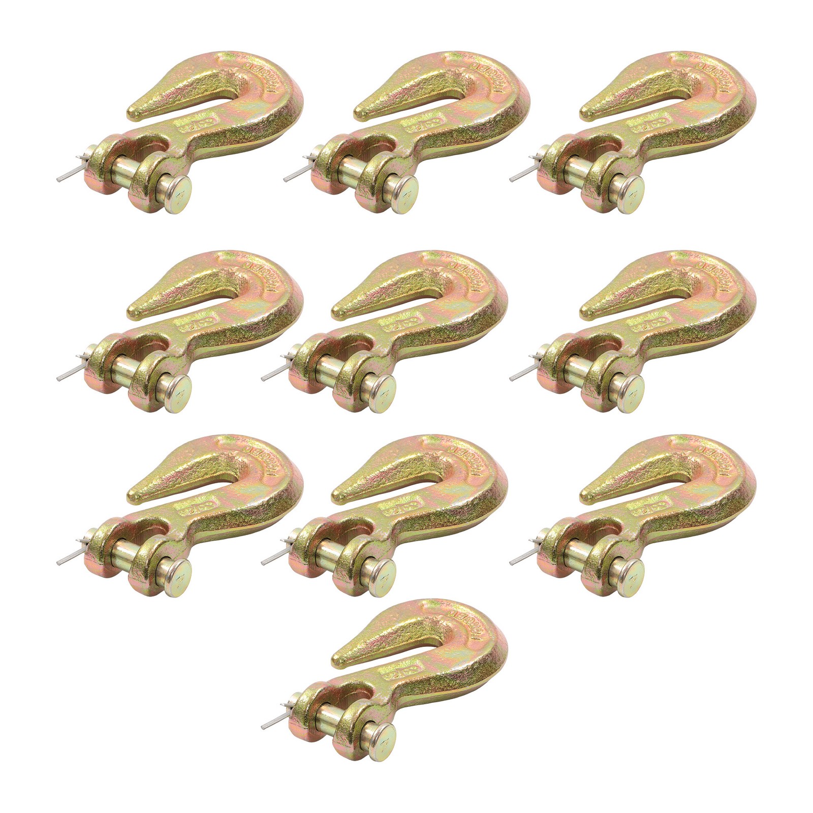 3/8 Inch 6600 Lbs Clevis Grab Hooks G70 for Trailer Truck Tow Chain (10 Pack)