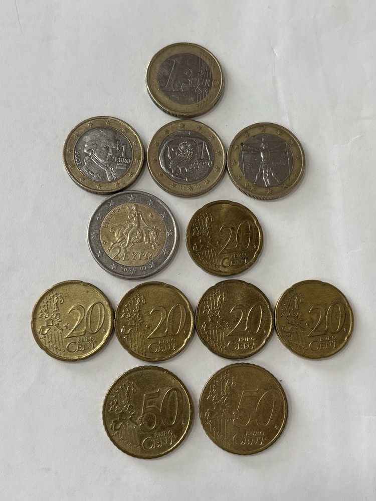 Euros 12 Assorted Coins 2002 & 2003