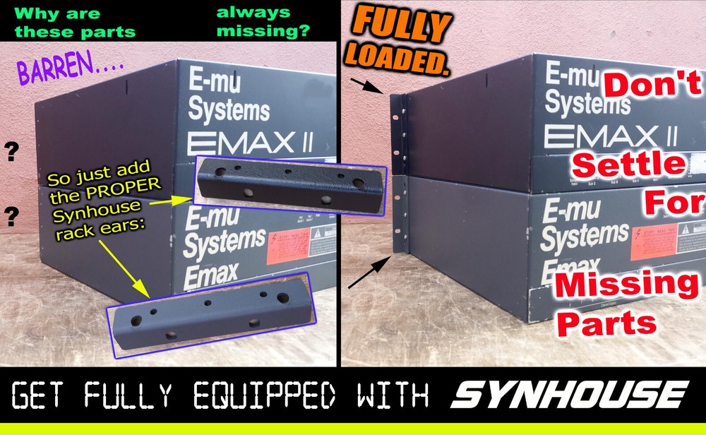 CORRECT Gray Rack Ears for E-mu Emax Rack with the CORRECT Screws