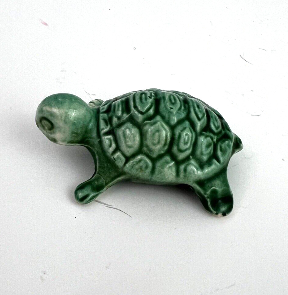 Vintage Ceramic Green Turtle Figurine