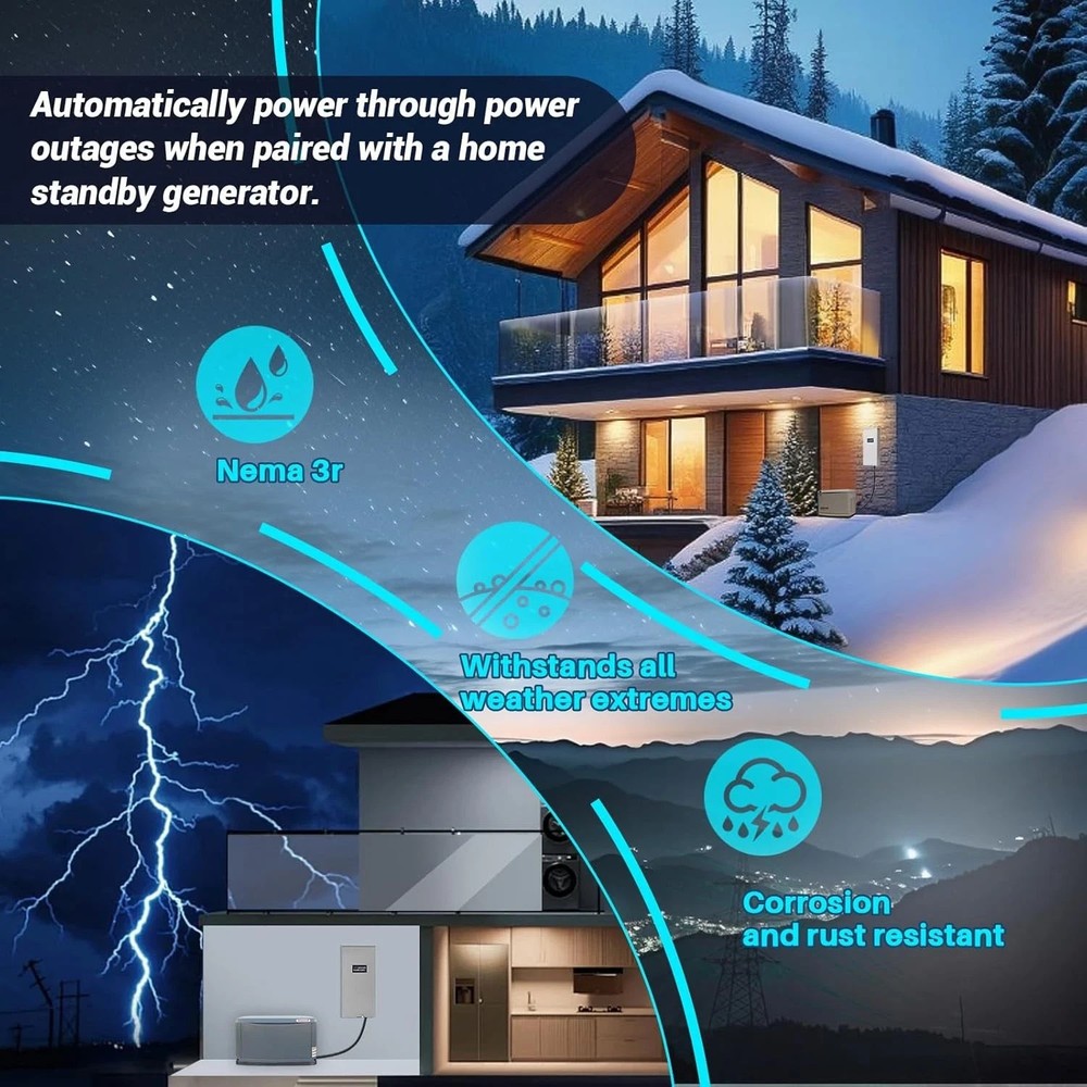 200 Amp Automatic Transfer Switch Replacement for Generac Rxsw200A3 W/Power