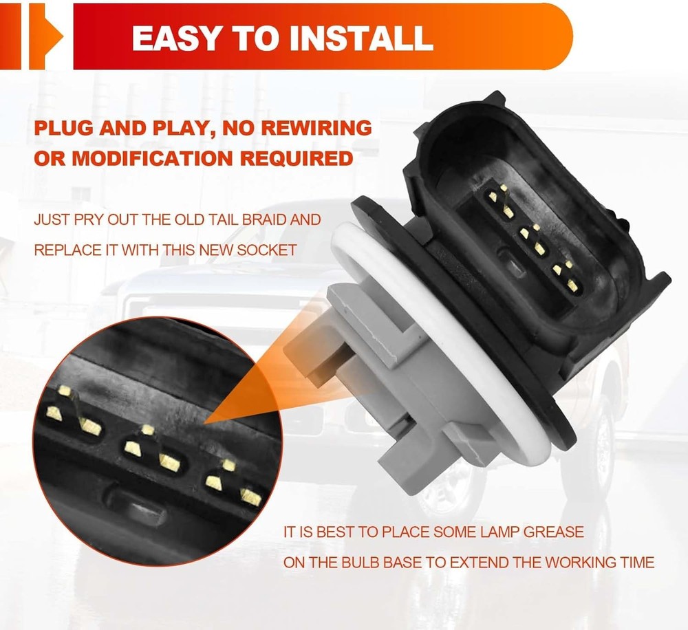 2pcs Turn Signal Light Bulb Socket Front Tail, Light Lamp Blinker Holder Base As