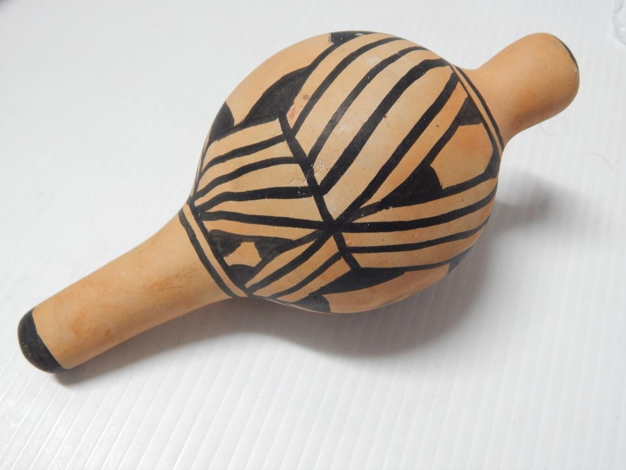 VINTAGE HOPI PUEBLO INDIAN POTTERY KACHINA RATTLE - BUY IT NOW !