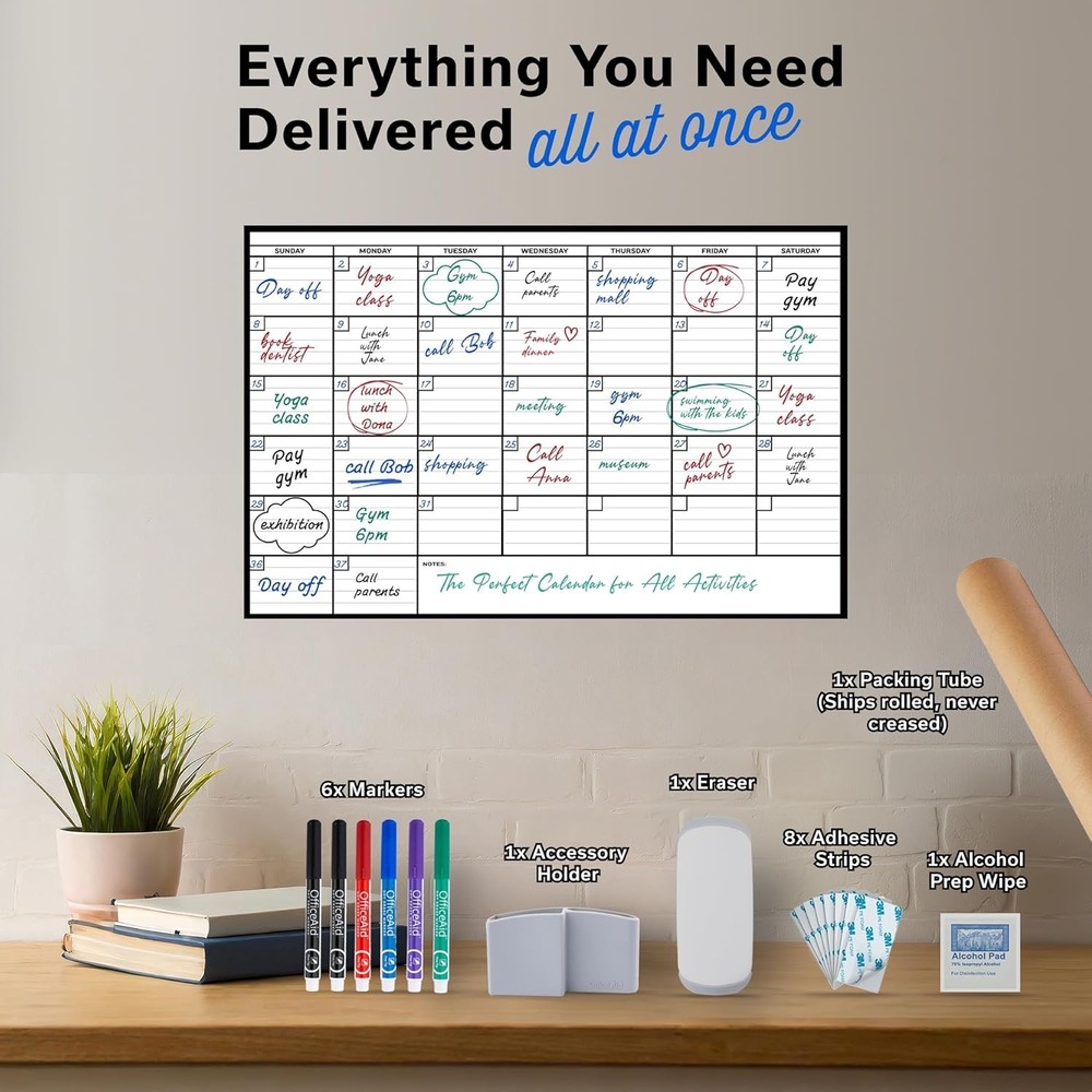 24x36 Dry Erase Calendar Wall Planner