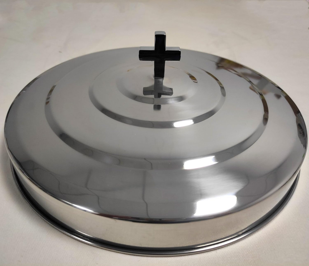 Stackable Silver Communion Tray with Cover for Church Service