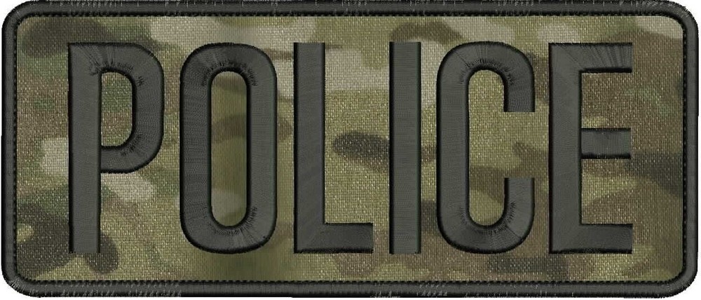 POLICE embroidery patch  4x10  hook MULTICAM