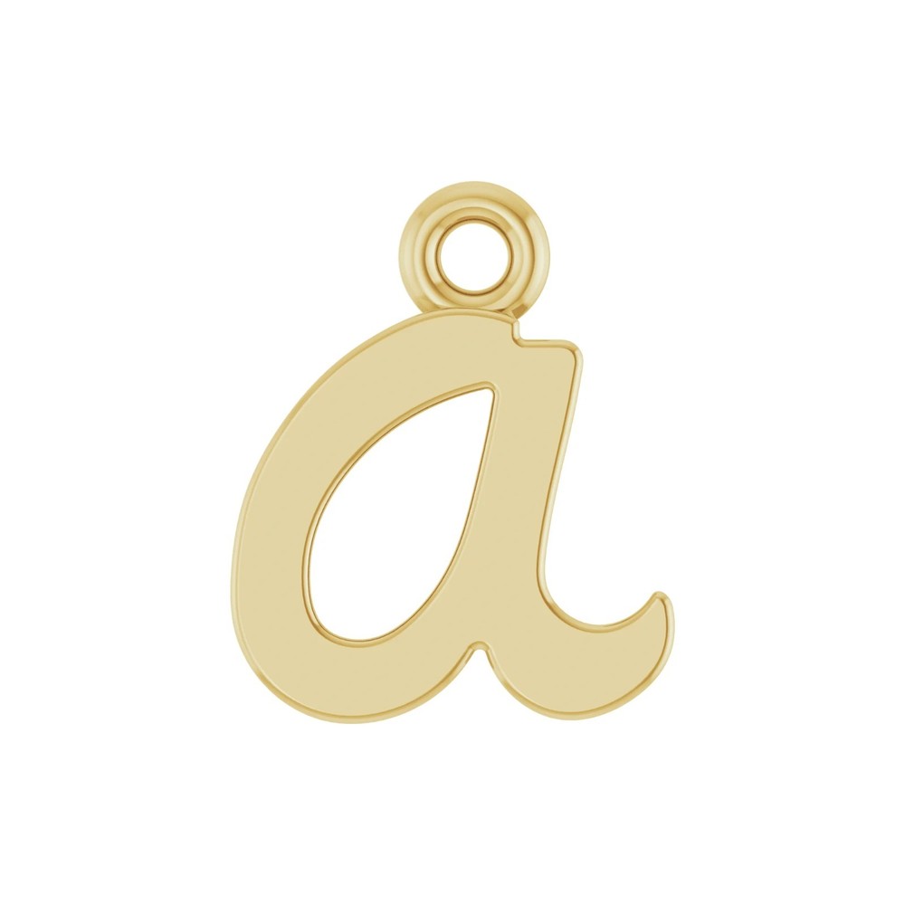 10K 14K 18K Gold, Platinum & Silver Script Initial A Dangle