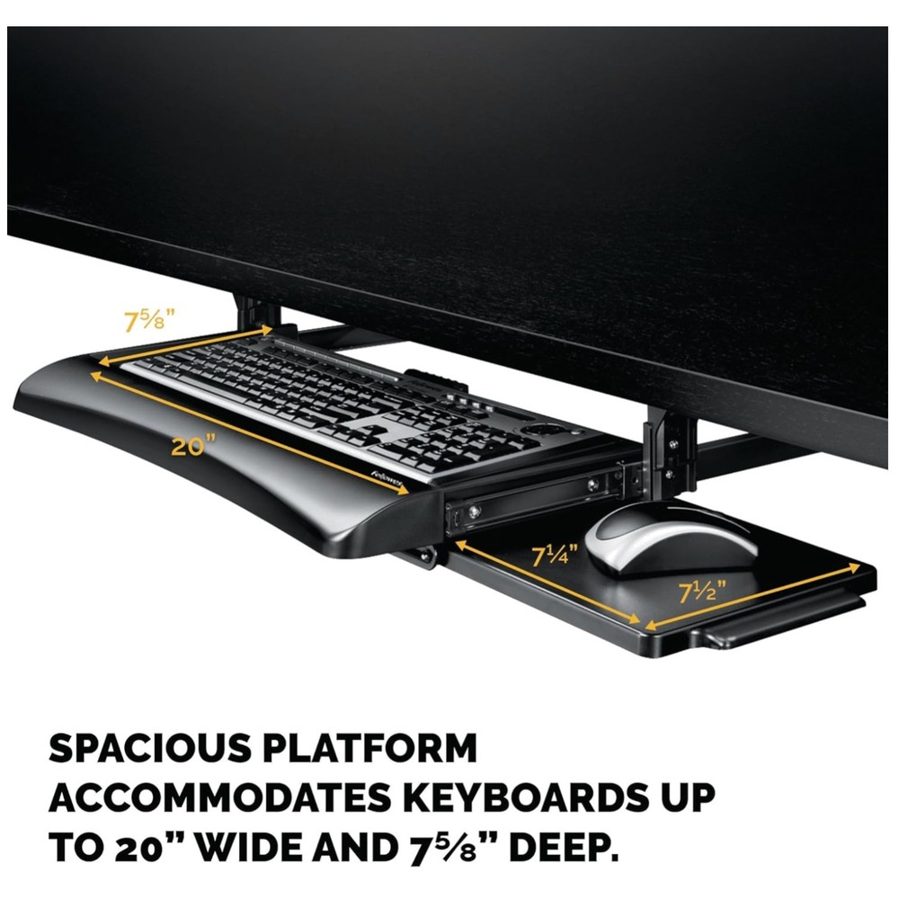 Adjustable Keyboard Tray - Black/Silver