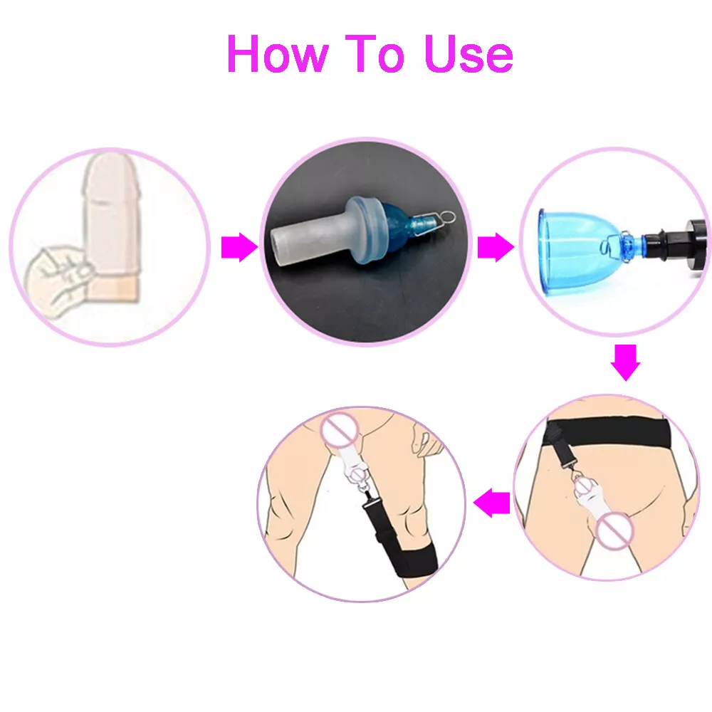 Male Extender Penis Stretcher Enlargement Vacuum Cup Enhancement Hanger Supply