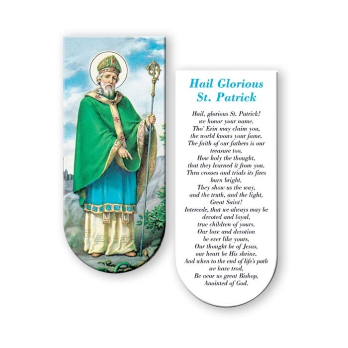 St. Patrick Magnetic Bookmark Plus Two Free Prayer Cards