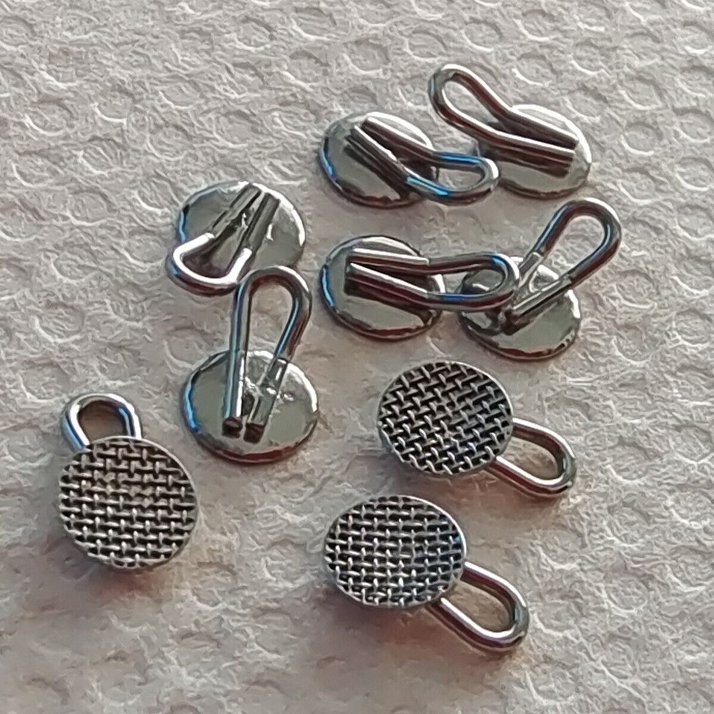 10x Dental Orthodontic Caplin Hook Traction Bondable Lingual Button Round Base