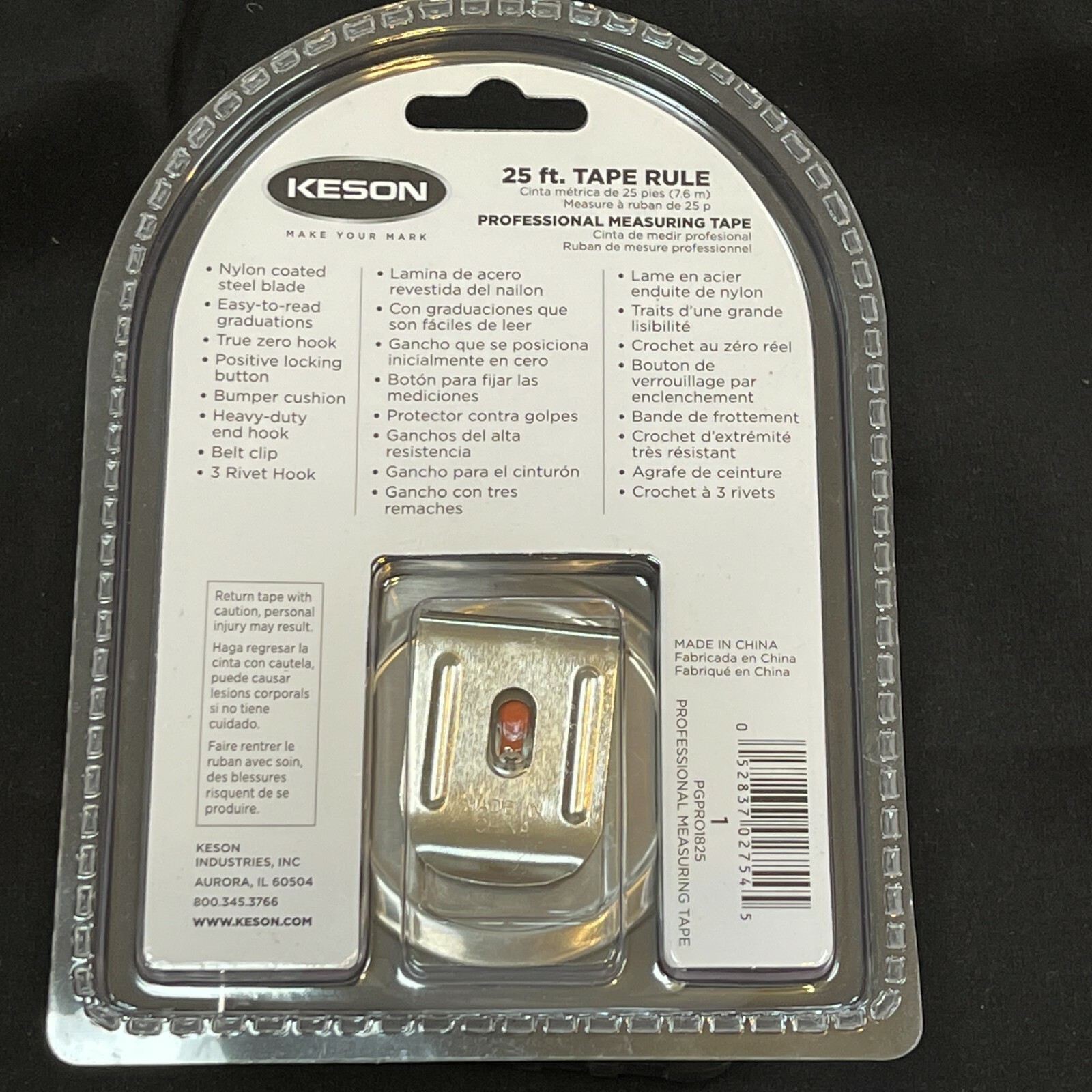 Keson Professional 25 Ft Tape Measure, 1 In Blade Pgpro1825v 25' Measuring Tape