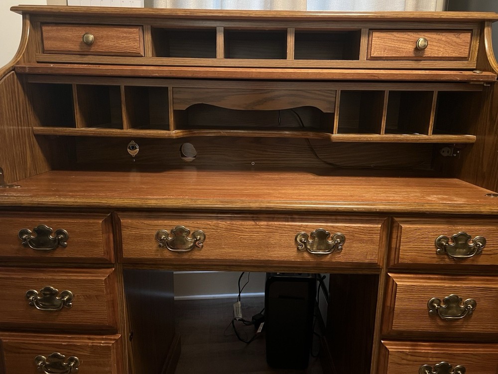 Solid Wood Antique Cylinder Desk