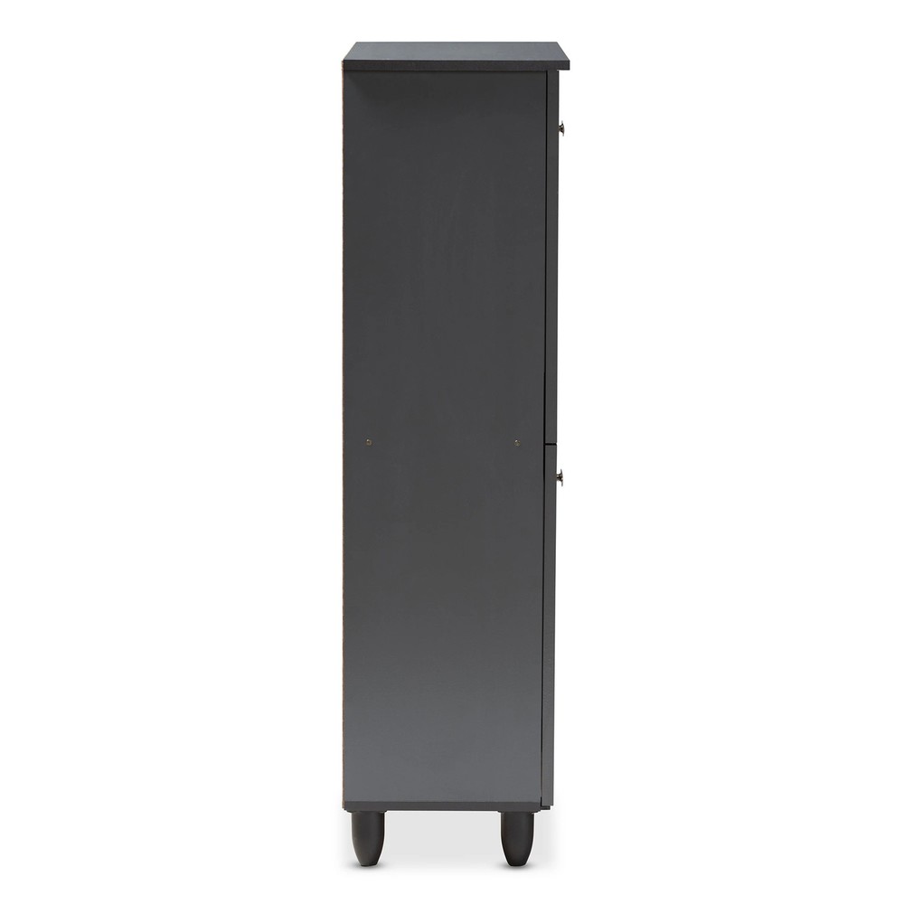 Contemporary Dark Grey Shoe Storage Cabinet