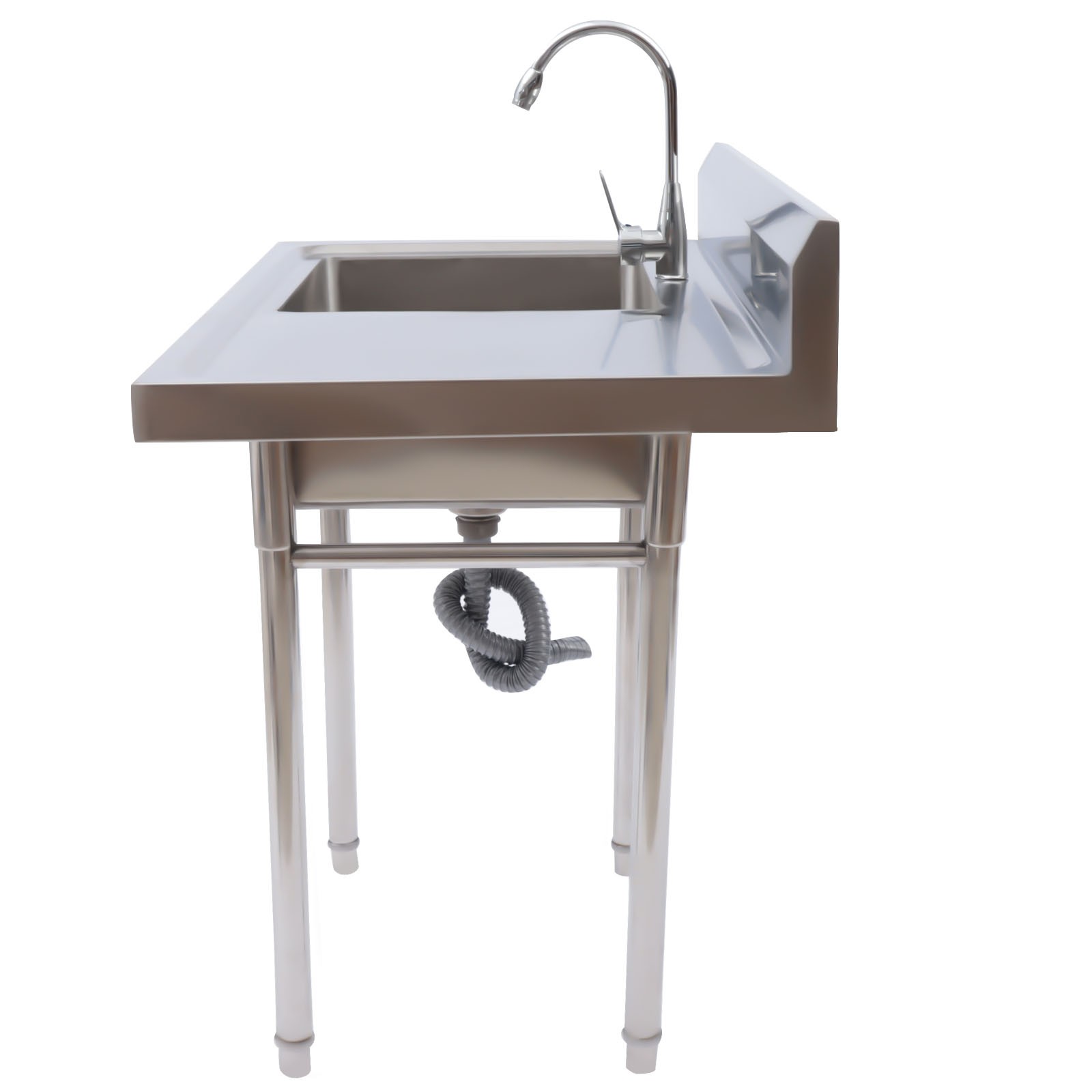 Stainless Steel Utility Sink Commercial Restaurant Kitchen with Faucet & Workben